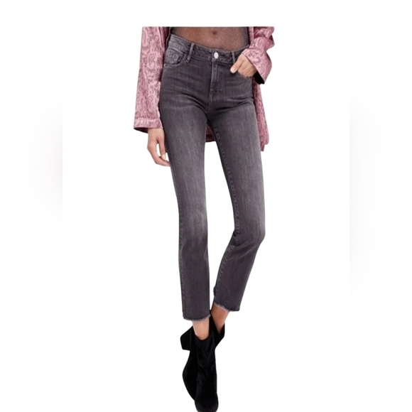 NWT FREE PEOPLE Black size 28 women's denim Rae hem - Picture 4 of 12